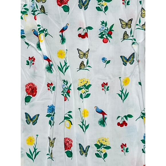 NWT Ann Taylor Sleeveless Floral Butterfly Bird Blouse Size MEDIUM - Picture 7 of 7